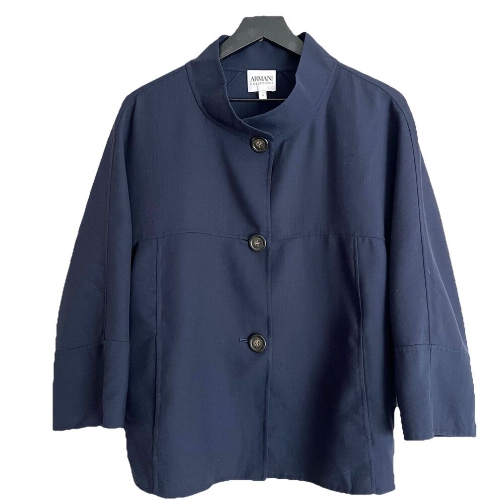 Armani Collezioni Women’s Poncho cape Jacket Size 8 Navy